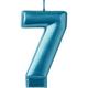 Metallic Blue Number 7 Birthday Candle 3 1/4in